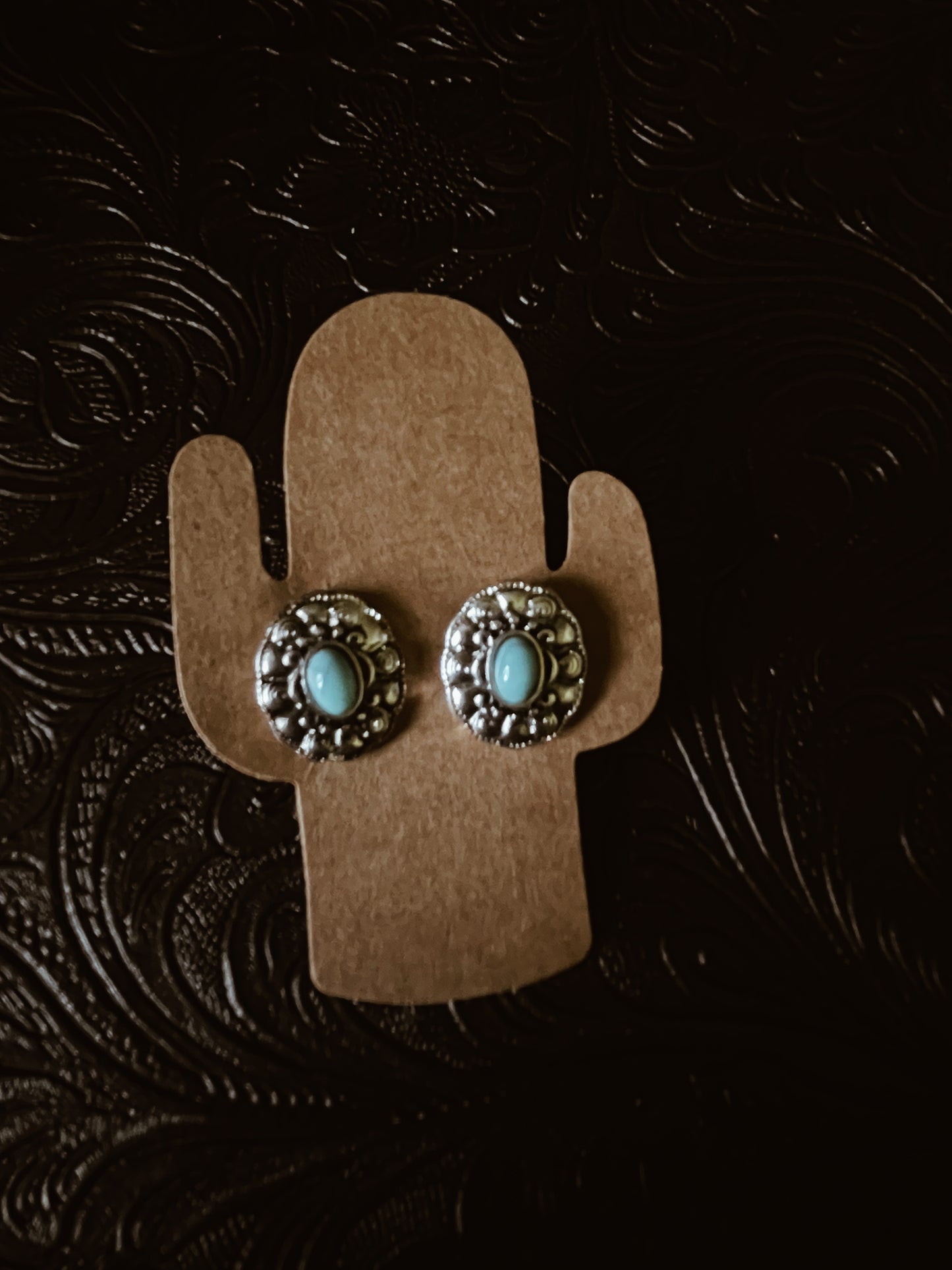 Small turqoise stud earrings