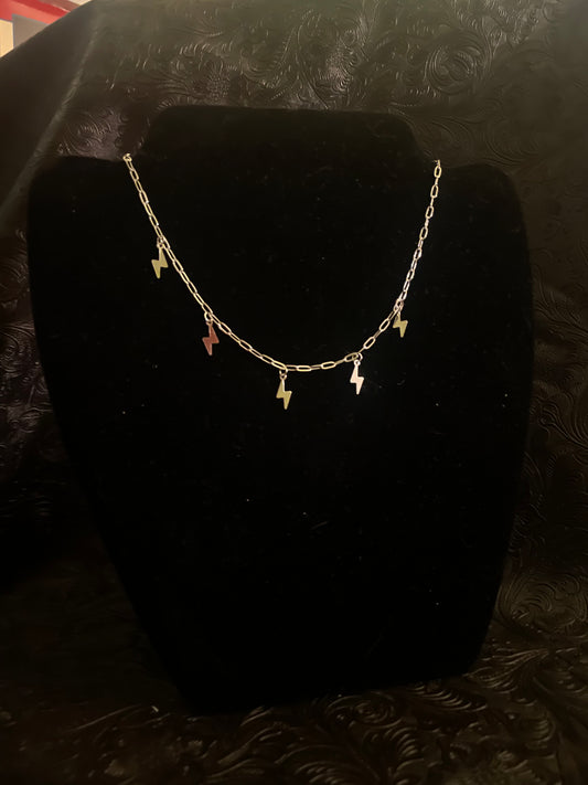 Lightning bolt chain necklace