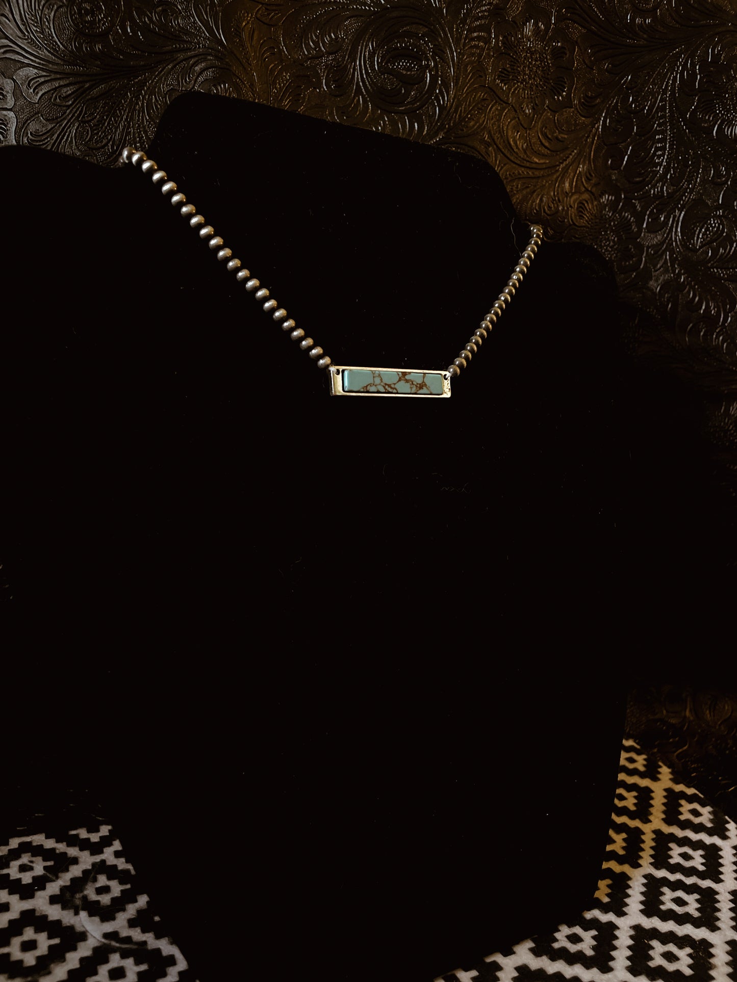 Turquoise bar choker