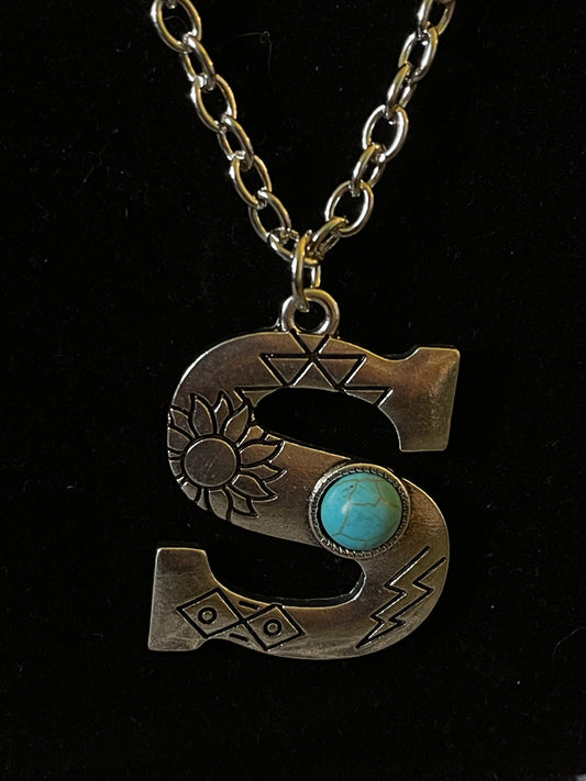 Western initial necklaces